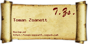 Toman Zsanett névjegykártya
